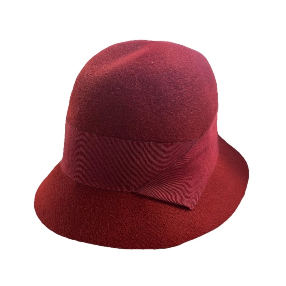 Loro Piana Deep Red Wool Cloche Hat